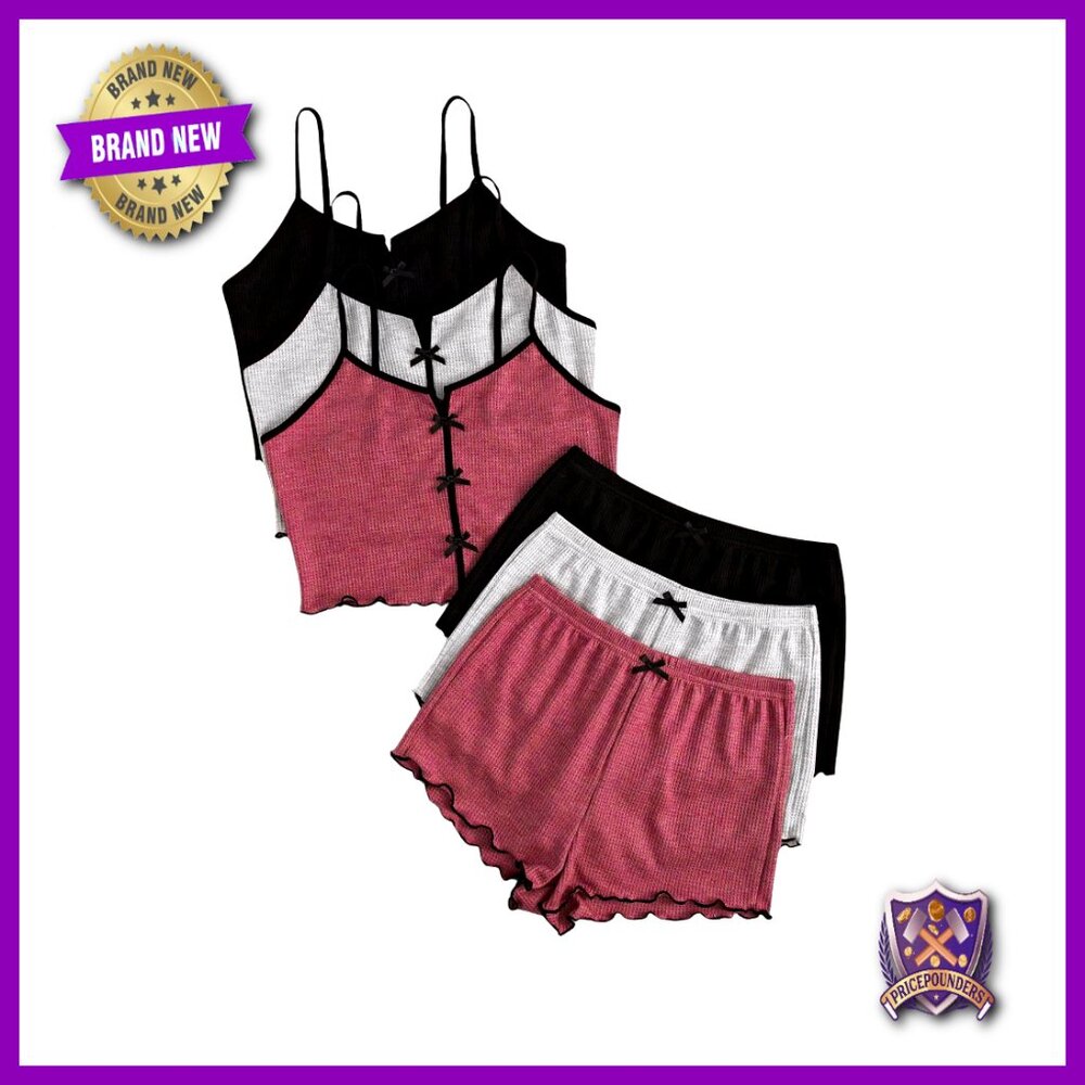 Small Polyester Pajama Set Spaghetti Strap Cami T… - image 1